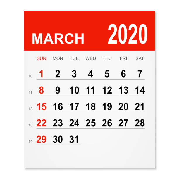 kalender blatt 2020 - merz stock-grafiken, -clipart, -cartoons und -symbole