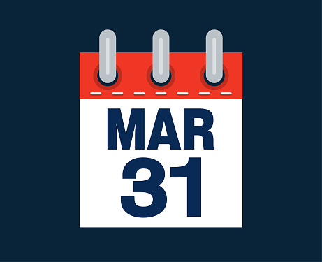 March 31st calendar date of the month