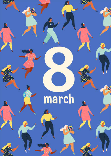 stockillustraties, clipart, cartoons en iconen met 8 maart internationale dag van de womens. feminisme concept sjabloonontwerp. vector illusttation. - womens day poster