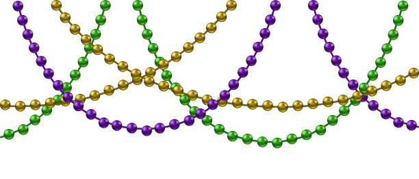 Mardi Gras decoration Mardi Gras decoration with isolated on white bead stock illustrations