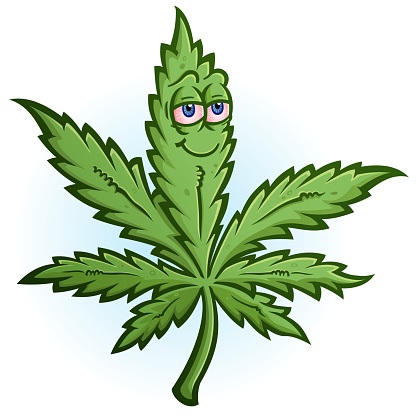 Marijuana Leaf Cartoon Character Vector Illustration Stock Illustration ...
