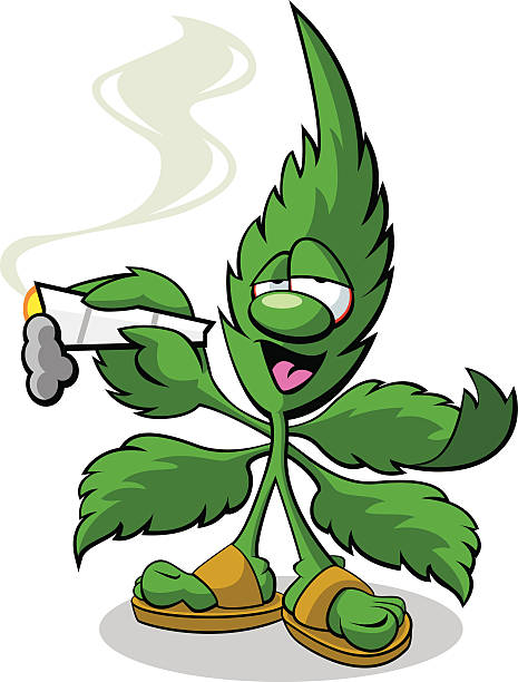 cannabis маскот - joint smoke stock illustrations 