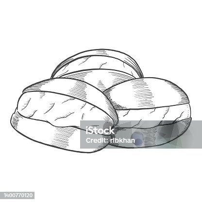 istock maritozzi italy or italian cuisine traditional food isolated doodle hand drawn sketch with outline style 1400770120