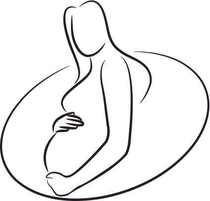 Marker-style illustration of a pregnant woman