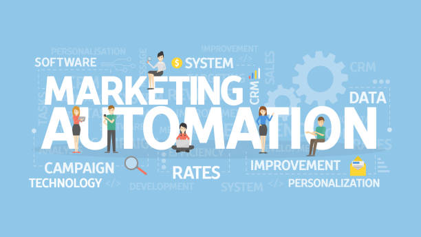 Marketing automation concept illustration. vector art illustration