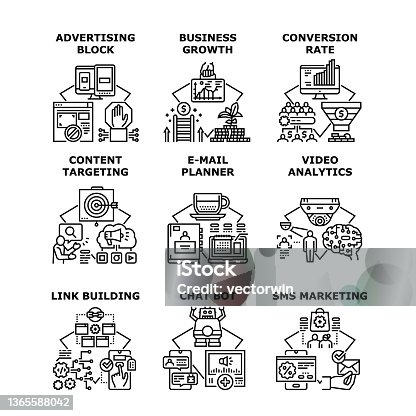 istock Marketing business concept icon vector illustration 1365588042