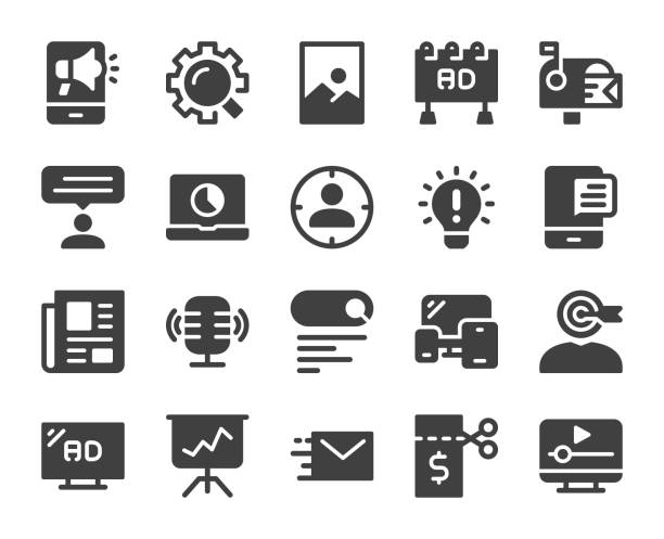Marketing - Icons Marketing Icons Vector EPS File. poster icons stock illustrations
