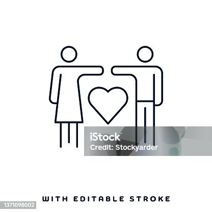 istock Marriage Agreement Line Icon Design 1371098002