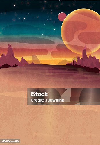 istock Mars or outerspace scene poster 490662646