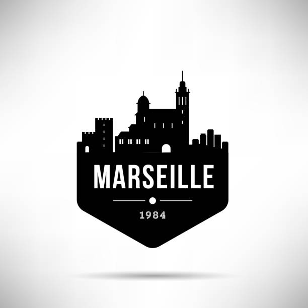 illustrations, cliparts, dessins animés et icônes de modèle de vecteur de skyline moderne marseille - marseille