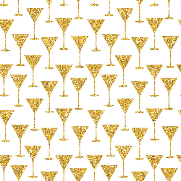 Martini Glass Seamless Pattern Vector Iillustration Martini Glass Seamless Pattern Vector Iillustration EPS10 cocktail designs stock illustrations