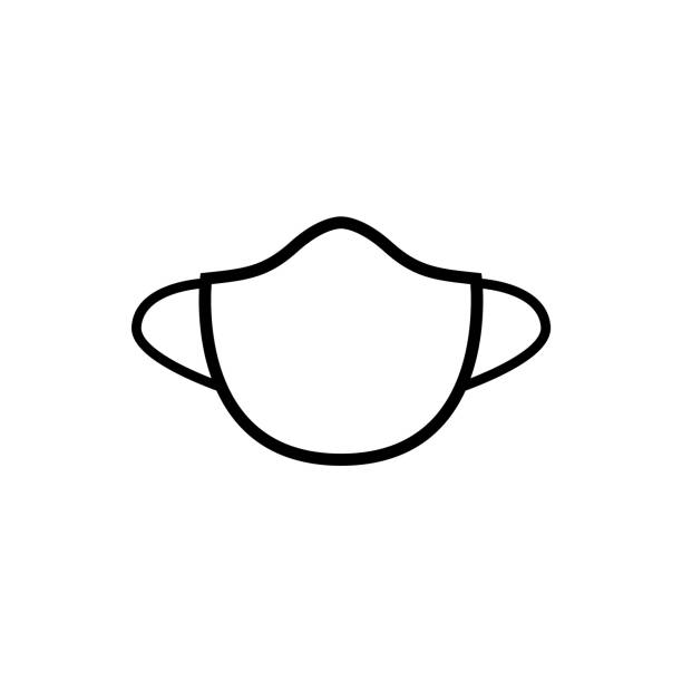 Mask line icon, logo isolated on white background  costume stock illustrations