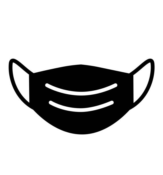 maske medizin symbol vektor illustration auf weißem hintergrund isoliert - schutzmaske stock-grafiken, -clipart, -cartoons und -symbole