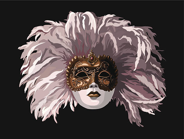 illustrazioni stock, clip art, cartoni animati e icone di tendenza di maschera - carnevale venezia