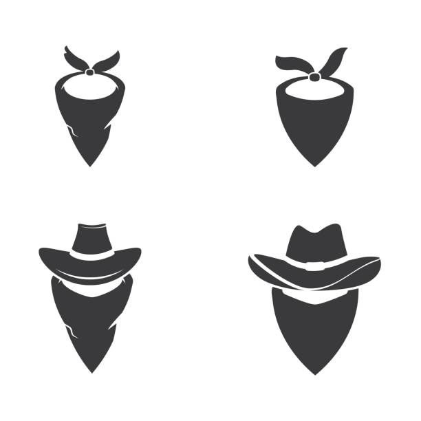 Mask West vector icon illustration Mask West vector icon illustration design template cowboy hat template stock illustrations