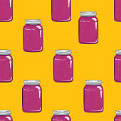 Repeating pattern of canning jars