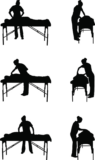 Massage Therapy Silhouette Illustration Stock Illustration - Download