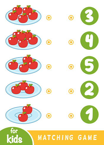 Matching Game For Children Count How Many Apples And Choose The Correct