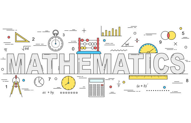 Mathematics line style illustration Mathematics line style illustration math stock illustrations