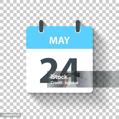 istock May 24 - Daily Calendar Icon in flat design style 1300667528