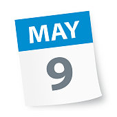 May 9 - Calendar Icon - Vector Illustration