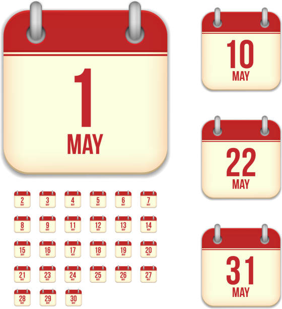 May days. Vector calendar icons eps10 file contain transparent objects and clipping masks 12 17 months stock illustrations