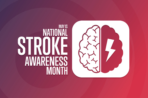 May is National Stroke Awareness Month. Holiday concept. Template for background, banner, card, poster with text inscription. Vector EPS10 illustration