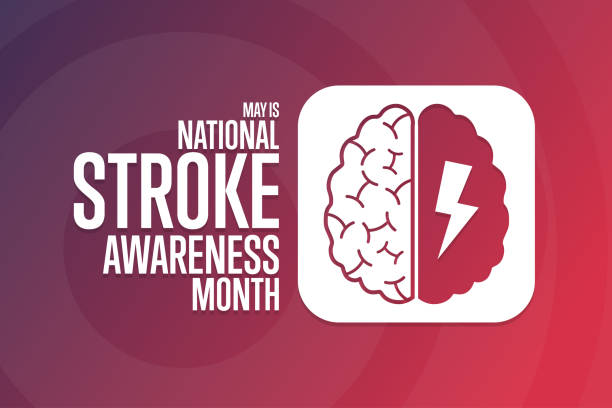May is National Stroke Awareness Month. Holiday concept. Template for background, banner, card, poster with text inscription. Vector EPS10 illustration. May is National Stroke Awareness Month. Holiday concept. Template for background, banner, card, poster with text inscription. Vector EPS10 illustration alertness stock illustrations