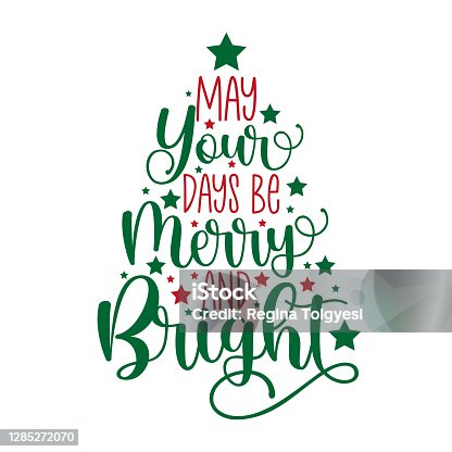 istock May your days be merry and bright - handwritten greeting for Christmas 1285272070