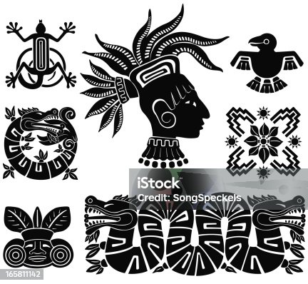 istock Mayan silhouette illustrations 165811142