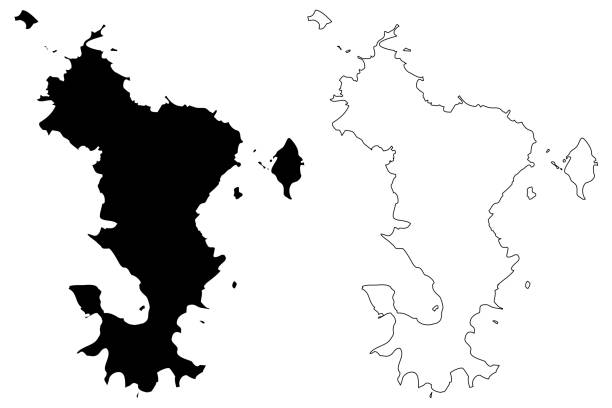 mayotte adası harita vektör - comoros stock illustrations