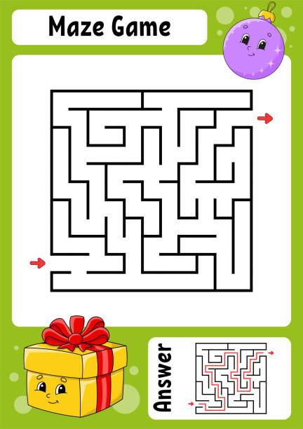 Maze. Game for kids. Funny labyrinth. Education developing worksheet....