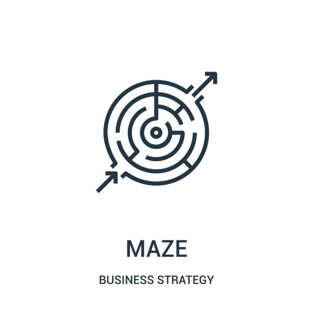 maze icon vector from business strategy collection. Thin line maze outline icon vector illustration. maze icon vector from business strategy collection. Thin line maze outline icon vector illustration. Linear symbol for use on web and mobile apps, logo, print media. maze icons stock illustrations