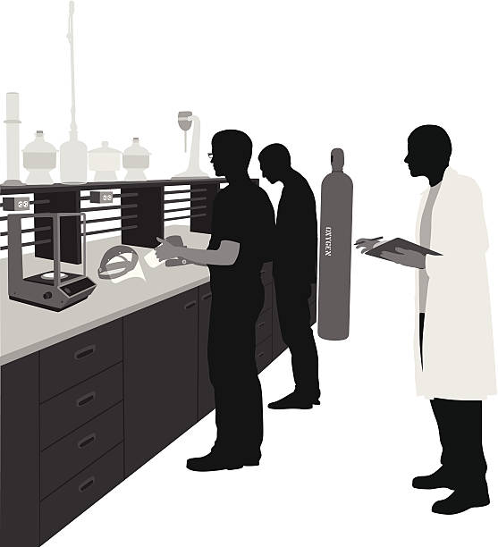 Measurement A-Digit laboratory silhouettes stock illustrations