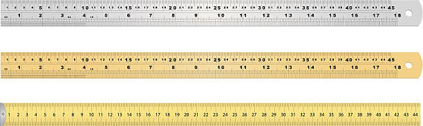 Measuring Tools Two rulers and a measuring tape. centimeter ruler stock illustrations