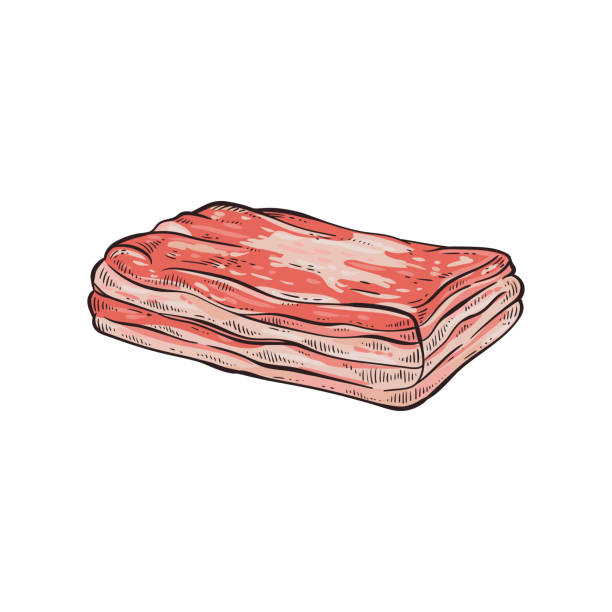 et simge seti vektör taze et simgeleri seti - meat loaf stock illustrations