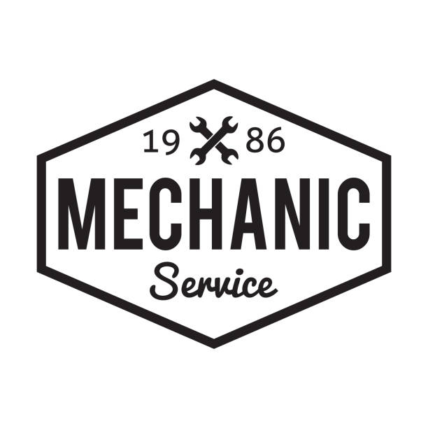 ilustrações de stock, clip art, desenhos animados e ícones de mechanic service. garage badge. car repair logo - car garage