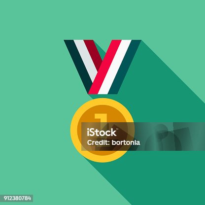 istock Medal Flat Design Fitness & Exercise Icon 912380784