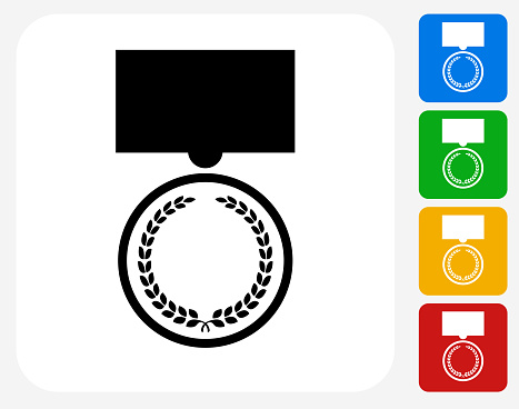Medal Icon Flat Graphic Design