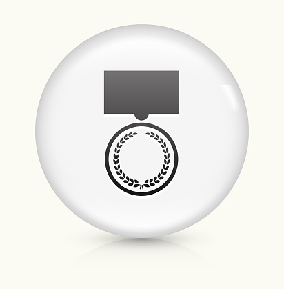 Medal icon on white round vector button