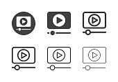 Media Player Icons Multi Series Vector EPS File.
