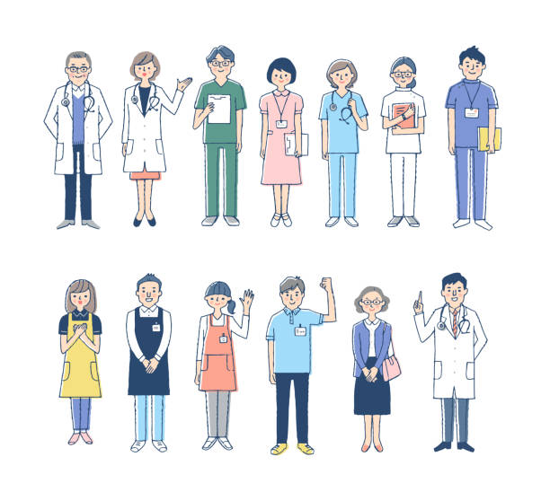ilustrações de stock, clip art, desenhos animados e ícones de medical and welfare people - aluno dentista