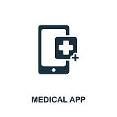 istock Medical App icon. Simple illustration from medical equipment collection. Creative Medical App icon for web design, templates, infographics and more 1400640024