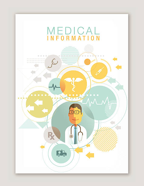 Medical book design Medical book design doctor patterns stock illustrations