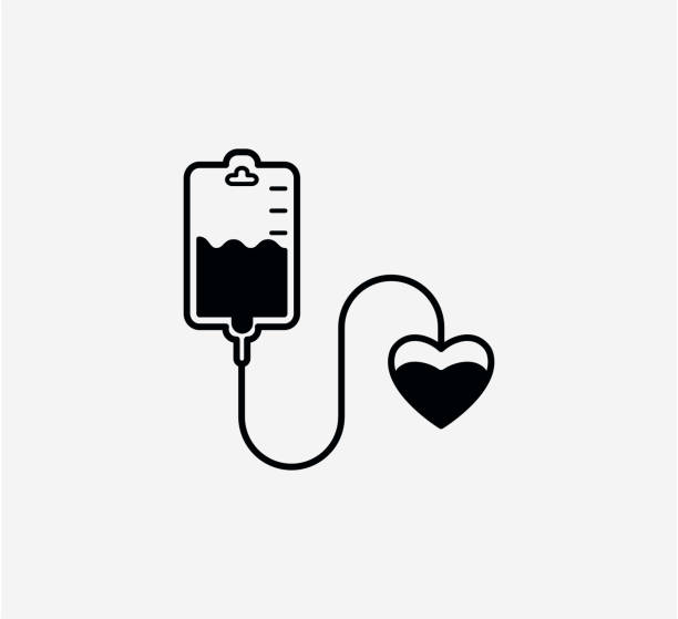 ilustrações de stock, clip art, desenhos animados e ícones de medical icon infuse icon flat style - doação de sangue