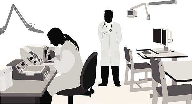 Medical Lab A-Digit laboratory silhouettes stock illustrations