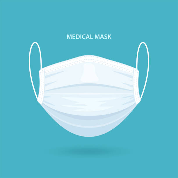 医療または外科用フェイスマスク。ウイルス保護。呼吸の呼吸のマスク。ヘルスケアの概念。ベクトルの図 - マスク点のイラスト素材／クリップアート素材／マンガ素材／アイコン素材