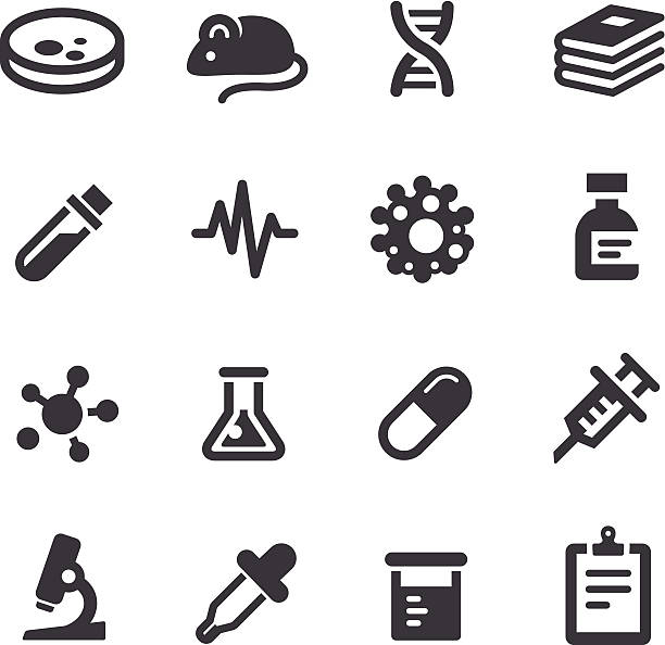 Medical Research Icons - Acme Series View All: laboratory silhouettes stock illustrations