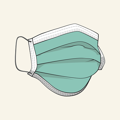 Medical shielding bandage, protective mask. Vector illustration.