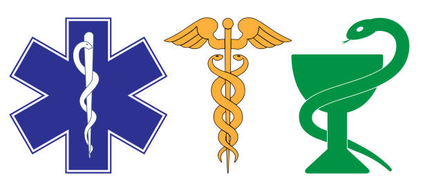 Medical symbols  caduceus stock illustrations